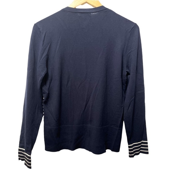 Grace Lane Lewis Stripe Navy Blue and White Cardigan - Picture 2 of 9